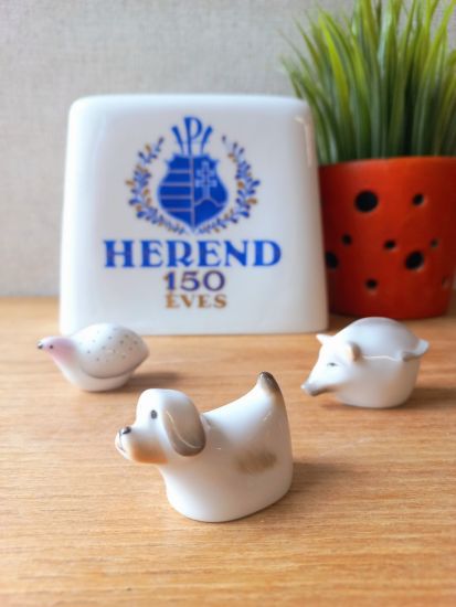  Herendi mini porceln - kutya figura - nagyon ritka